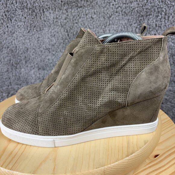 Linea Paolo Hidden Wedge Heel Shoe Felicia Womens Size 11 Suede Brown Ankle Boot - Picture 4 of 9